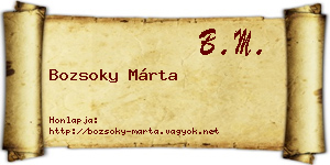 Bozsoky Márta névjegykártya