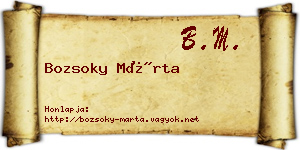 Bozsoky Márta névjegykártya