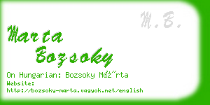 marta bozsoky business card